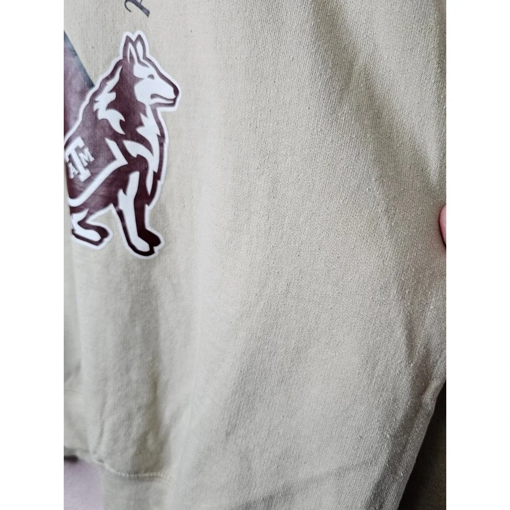Gildan Texas A&M Aggies Gig Em Bow Reveille Sweatshirt Tan Womens 2XL Cozy Warm